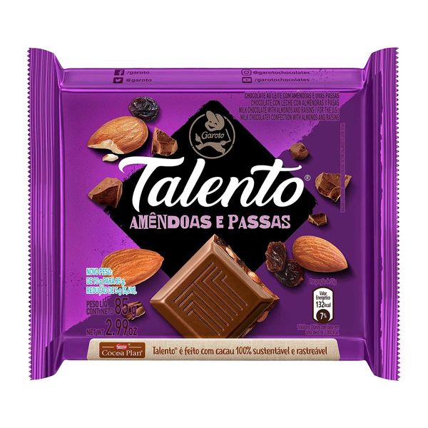 Tablete-Talento-85g-Amendoa-Passas