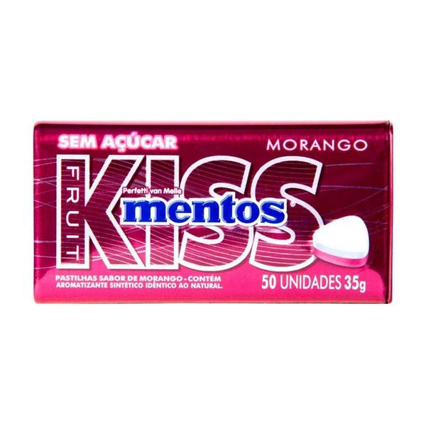 Bala Mentos Kiss 35g Morango Lavagnoli 4777