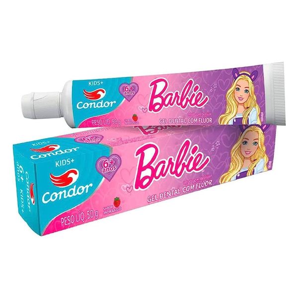 Creme-Dental-Condor-Barbie-Kids-50g-Morango