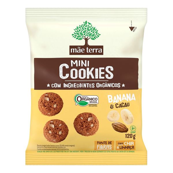 Mini Cookies MAE TERRA Banana & Cacau 120 g 1 UN