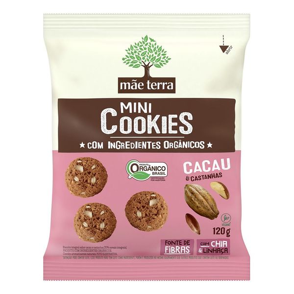 Mini Cookies Mãe Terra Integrais Cacau & Castanhas 120 g 1 UN